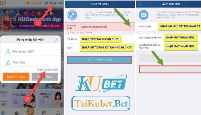 Quên mật khẩu tài khoản Kubet