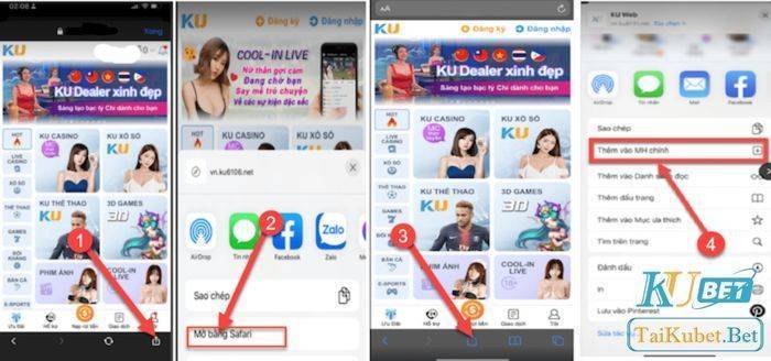 Lưu link Kubet trên iOS